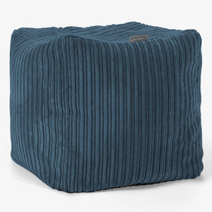 Würfel-Pouf- Hocker - Cord Marineblau