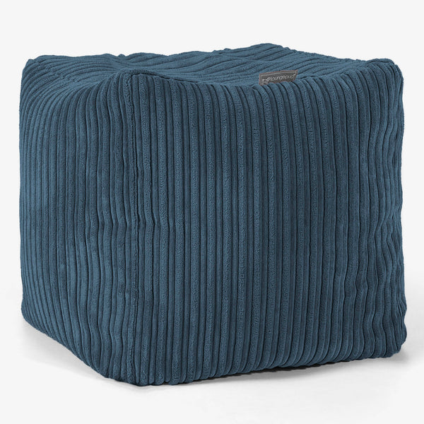 Würfel-Pouf- Hocker - Cord Marineblau 01