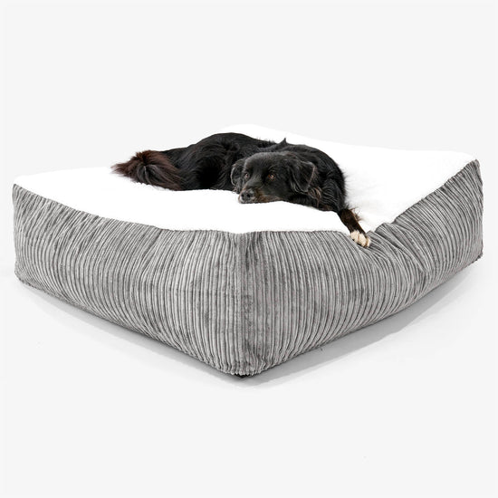 XXL Die Mega Matratze Hundebett - Sherpa & Cord Graphitgrau 02