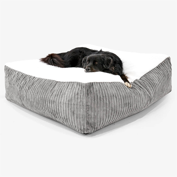 XXL Die Mega Matratze Hundebett - Sherpa & Cord Graphitgrau 02