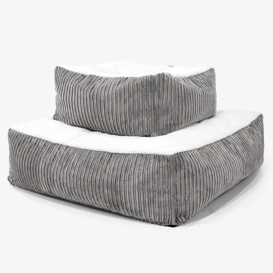 XXL Die Mega Matratze Hundebett - Sherpa & Cord Graphitgrau 03