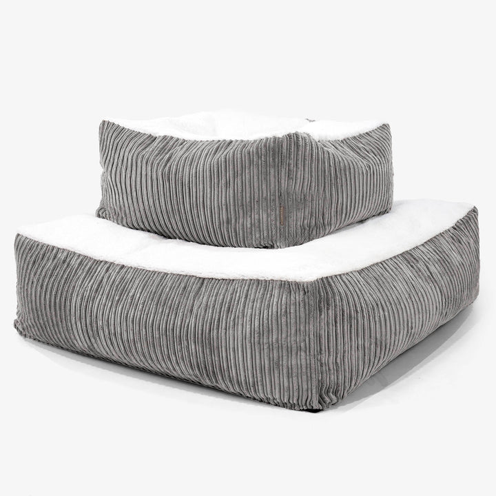 XXL Die Mega Matratze Hundebett - Sherpa & Cord Graphitgrau 03