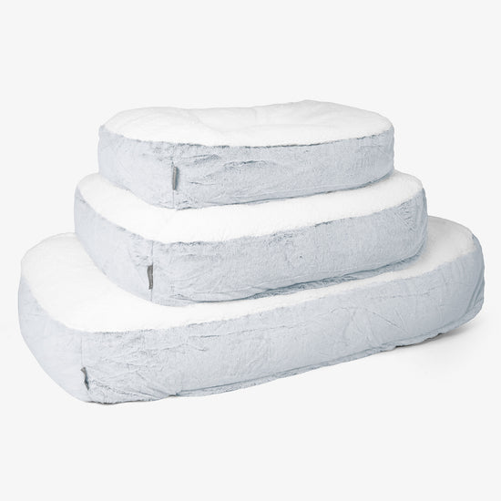 XXL Slouchy Hundebett - Kaninchen Kunstfell Pastellblau 02