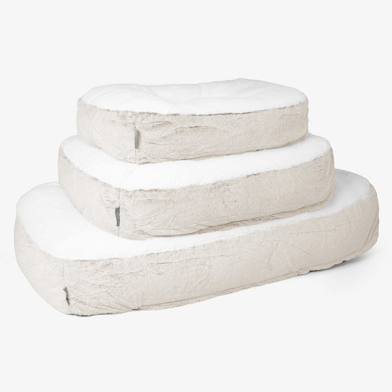 XXL Slouchy Hundebett - Kaninchen Kunstfell Weiß 02