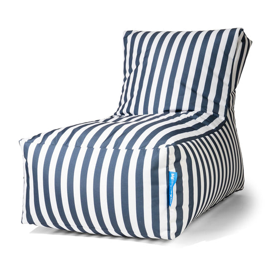 Outdoor-Lounger-Sitzsack - Marineblau Gestreift 01