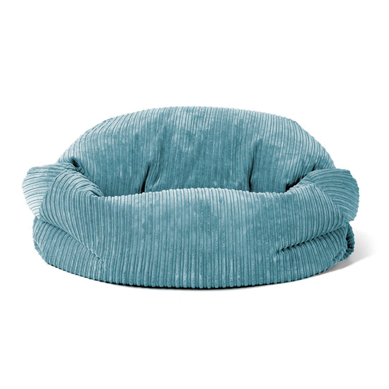 Sabine Sitzsack Sofa - Cord Türkis 02