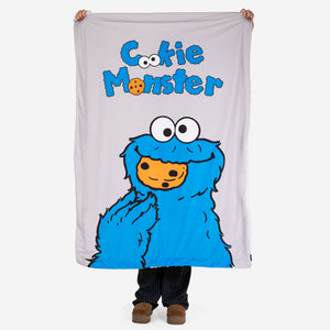 Kuscheldecke / Tagesdecke - Krümelmonster Grau