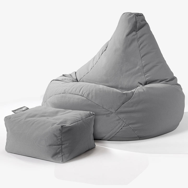 Big Bertha Original, SoleiStorm™ Ultra 2000 h+ Gaming Sitzsack Sessel, Olefin Mittelgrau