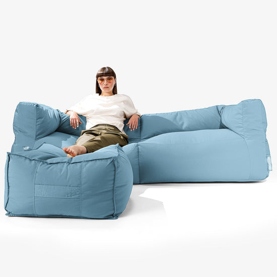 Big Bertha Original, SoleiStorm™ Ultra 2000 h+ Sitzsacksofa, Schlafsofa, Olefin Baby Blau
