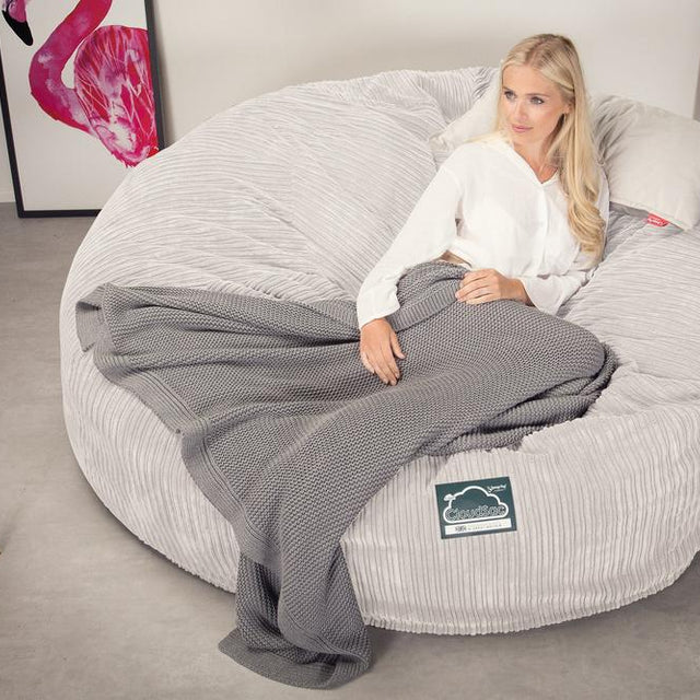 Lounge Pug, CloudSac 3000 XXL, Kingsize Memory, Schaum Sitzsacksofa, Schlafsofa, Cord Creme