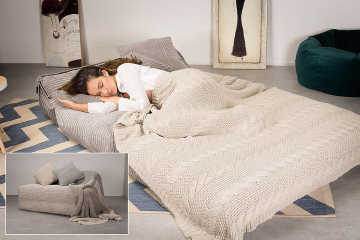 Lounge Pug, Avery, Futon Sofabett, Doppelte, Cord Nerzfarben
