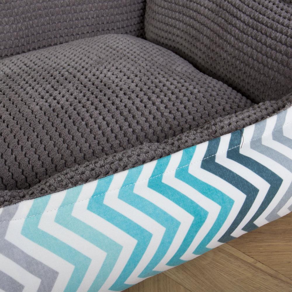 "Das Sofa Von Mighty-Bark" - Orthopädische Hundesofa, Hundebett,  Klein - XXL - Geometrisches Druck Blau