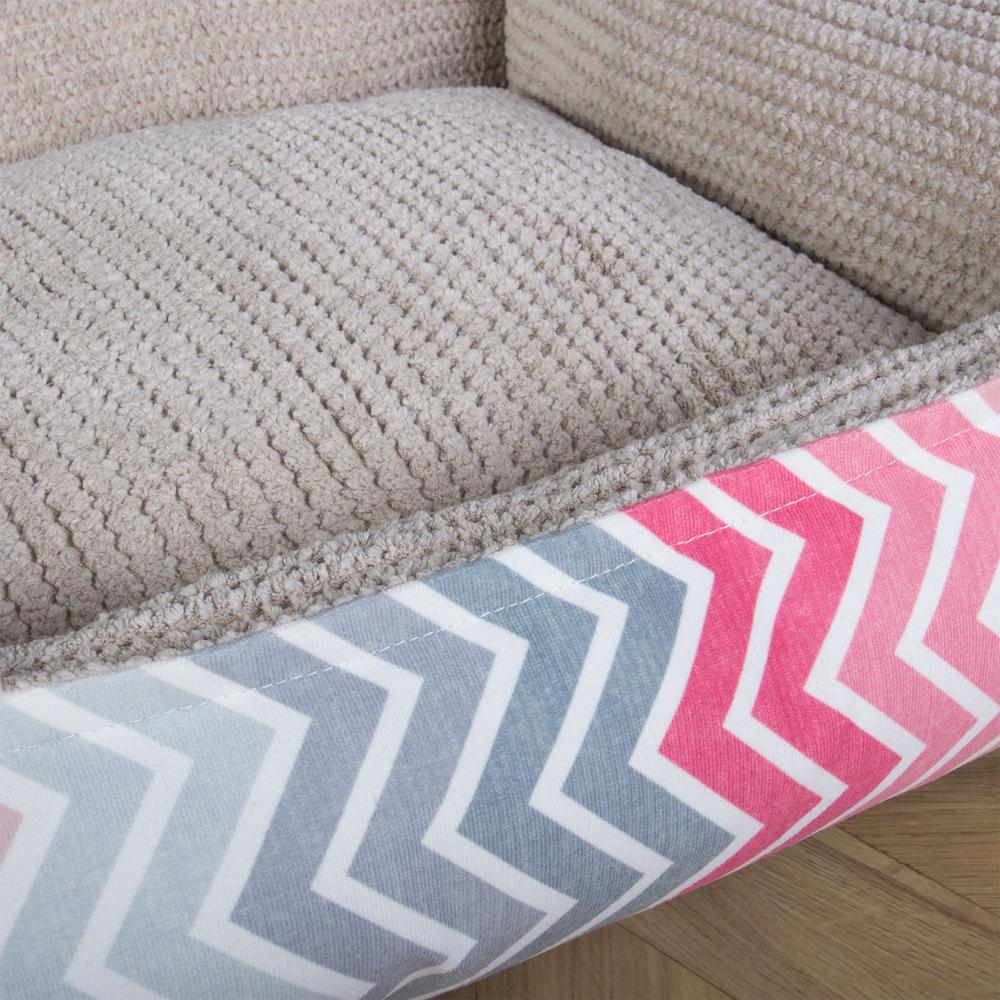 "Das Sofa Von Mighty-Bark" - Orthopädische Hundesofa, Hundebett,  Klein - XXL - Geometrisches Druck Pink