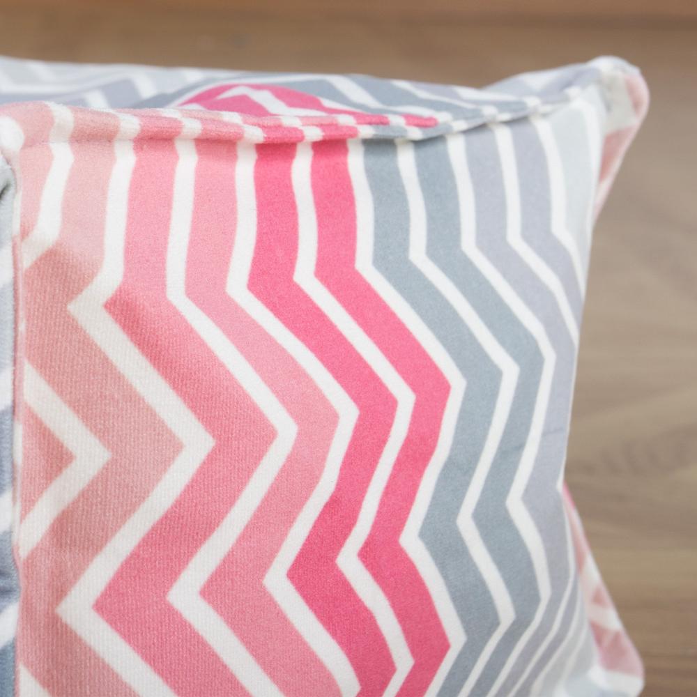 LOUNGE PUG - Fußhocker Pouf - Geometrische Druck Chevron  Pink