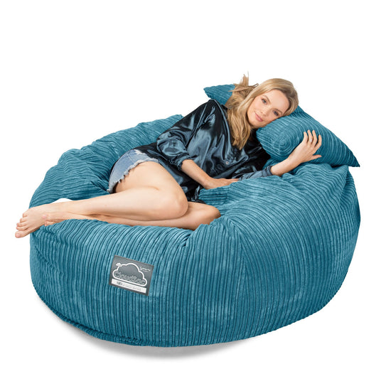 Lounge Pug, CloudSac 1010 XXL, Riesen Memory- Schaum XXL Sitzsacksofa, Schlafsofa, Cord Türkis