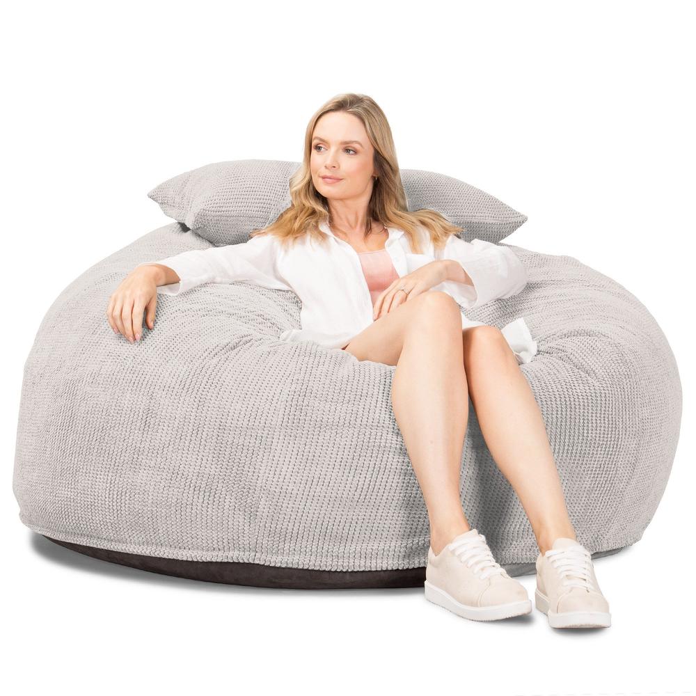 Lounge Pug, CloudSac 1010 XXL, Riesen Memory- Schaum XXL Sitzsacksofa, Schlafsofa, Pom-Pom Creme