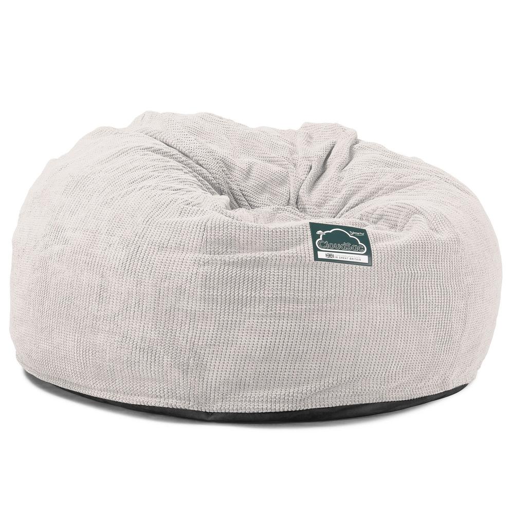 Lounge Pug, CloudSac 1010 XXL, Riesen Memory- Schaum XXL Sitzsacksofa, Schlafsofa, Pom-Pom Creme