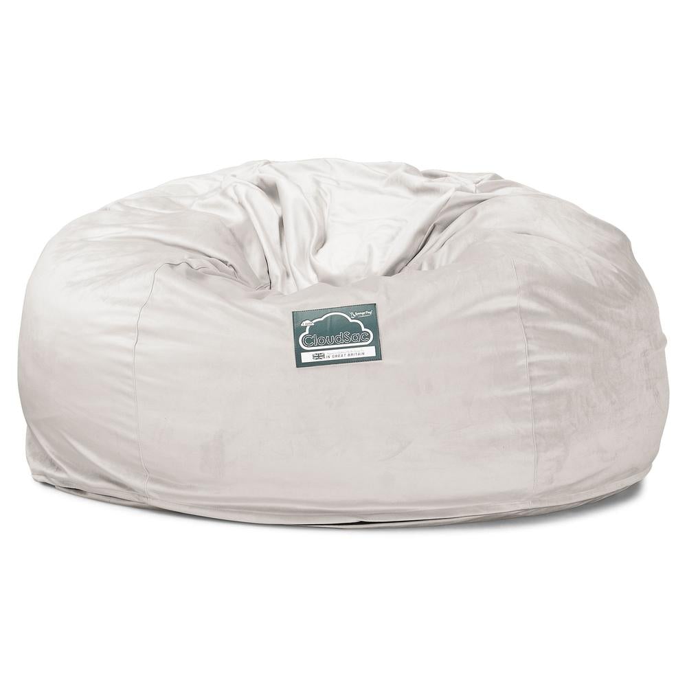 Lounge Pug, CloudSac 1010 XXL, Riesen Memory- Schaum XXL Sitzsacksofa, Schlafsofa, Samt Silber