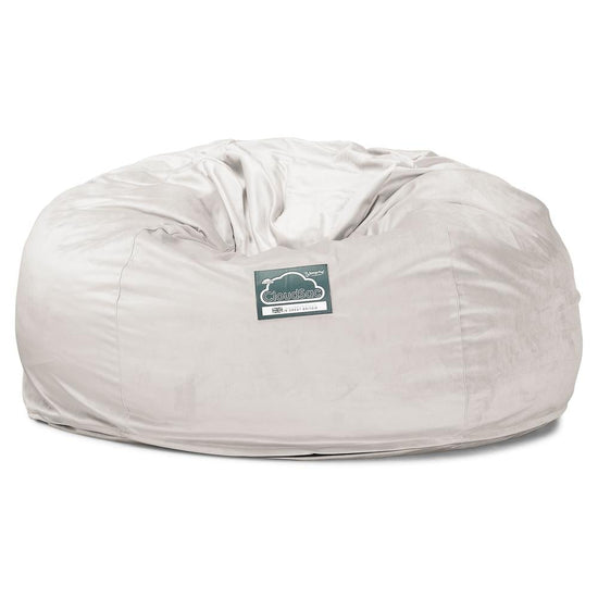Lounge Pug, CloudSac 1010 XXL, Riesen Memory- Schaum XXL Sitzsacksofa, Schlafsofa, Samt Silber