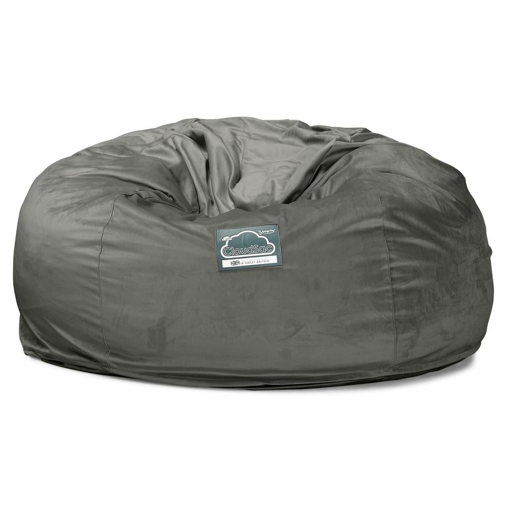 Lounge Pug, CloudSac 1010 XXL, Riesen Memory- Schaum XXL Sitzsacksofa, Schlafsofa, Samt Schiefergrau