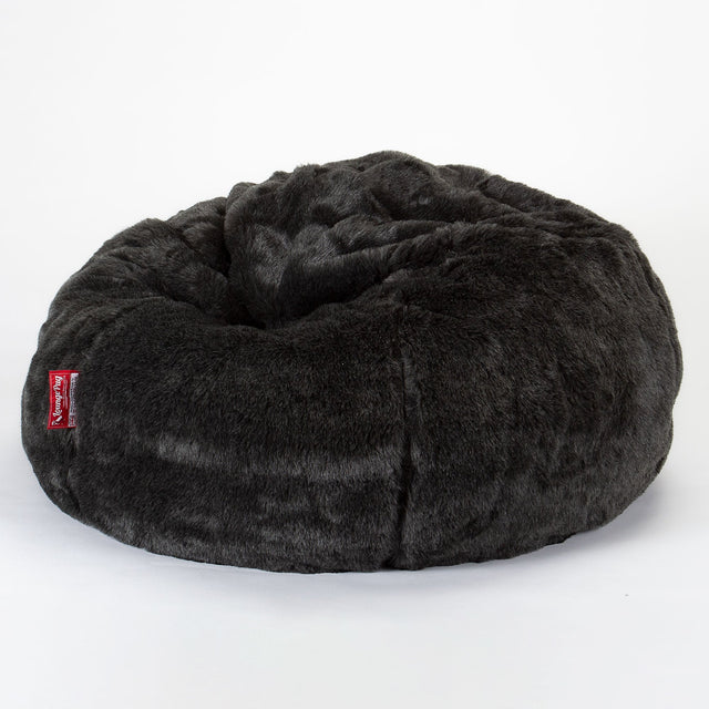 CloudSac 200 XXL Memory-Schaum Kinder Sitzsack 2-12 jahren - Kunstfell Schwarz 01