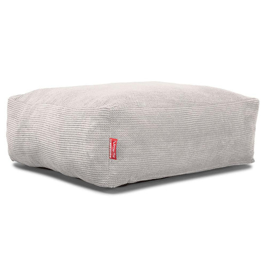 Lounge Pug, CloudSac 250, Memory-Schaum Ottomane Sitzbank Fußhocker, Sitzpouf, Pom-Pom Creme