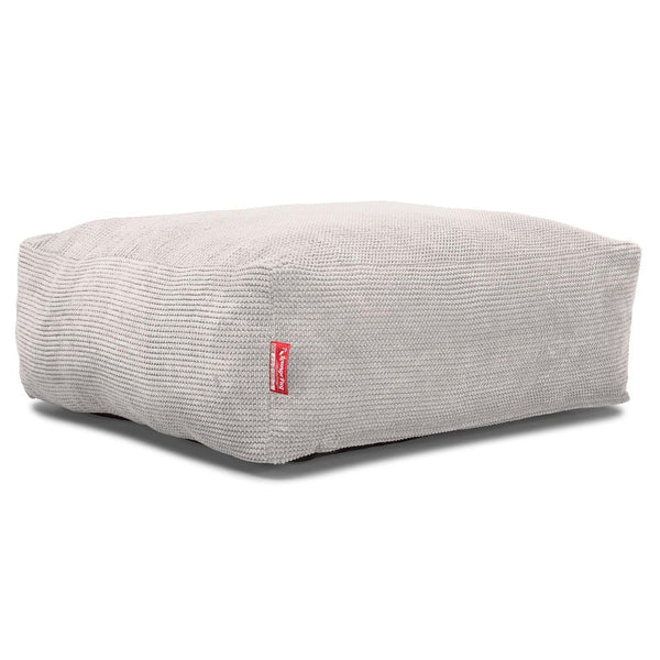Lounge Pug, CloudSac 250, Memory-Schaum Ottomane Sitzbank Fußhocker, Sitzpouf, Pom-Pom Creme