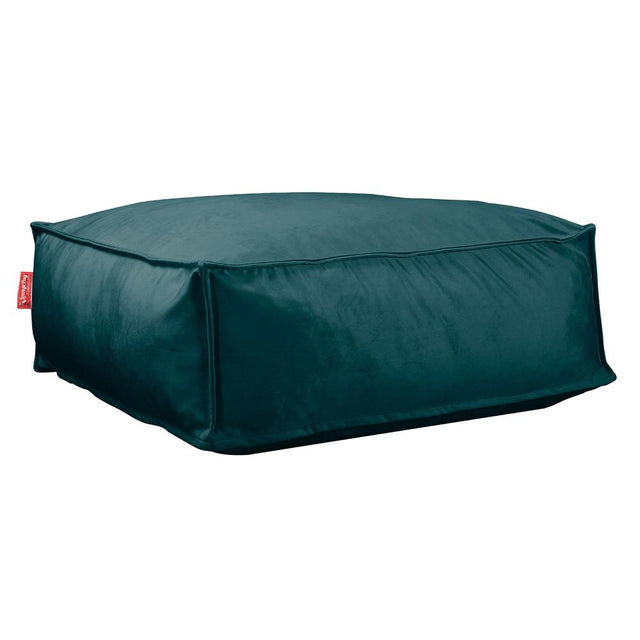 Lounge Pug, CloudSac 250, Memory-Schaum Ottomane Sitzbank Fußhocker, Sitzpouf, Samt Türkis