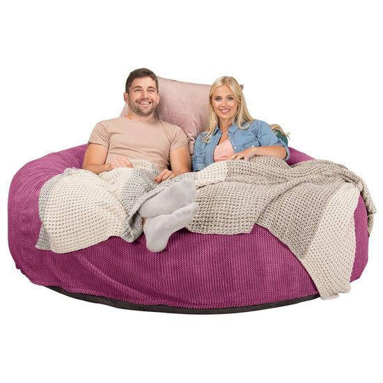 Lounge Pug, CloudSac 3000 XXL, Kingsize Memory, Schaum Sitzsacksofa, Schlafsofa, Pom-Pom Pink
