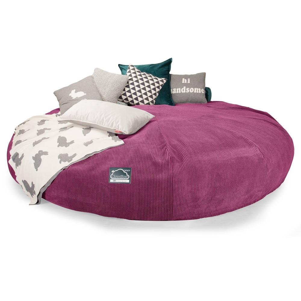 Lounge Pug, CloudSac 5000 XXXXXL, Gigantischer Memory-Schaum Sitzsacksofa, Schlafsofa, Pom-Pom Pink