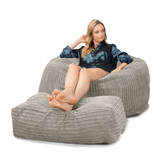 Lounge Pug, CloudSac 510 XL, XL Memory-Schaum Sitzsack, Cord Nerzfarben
