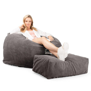 CloudSac 510 XL Memory-Schaum Sitzsack - Pom-Pom Anthrazit