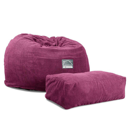 Lounge Pug, CloudSac 510 XL, XL Memory-Schaum Sitzsack, Pom-Pom Pink