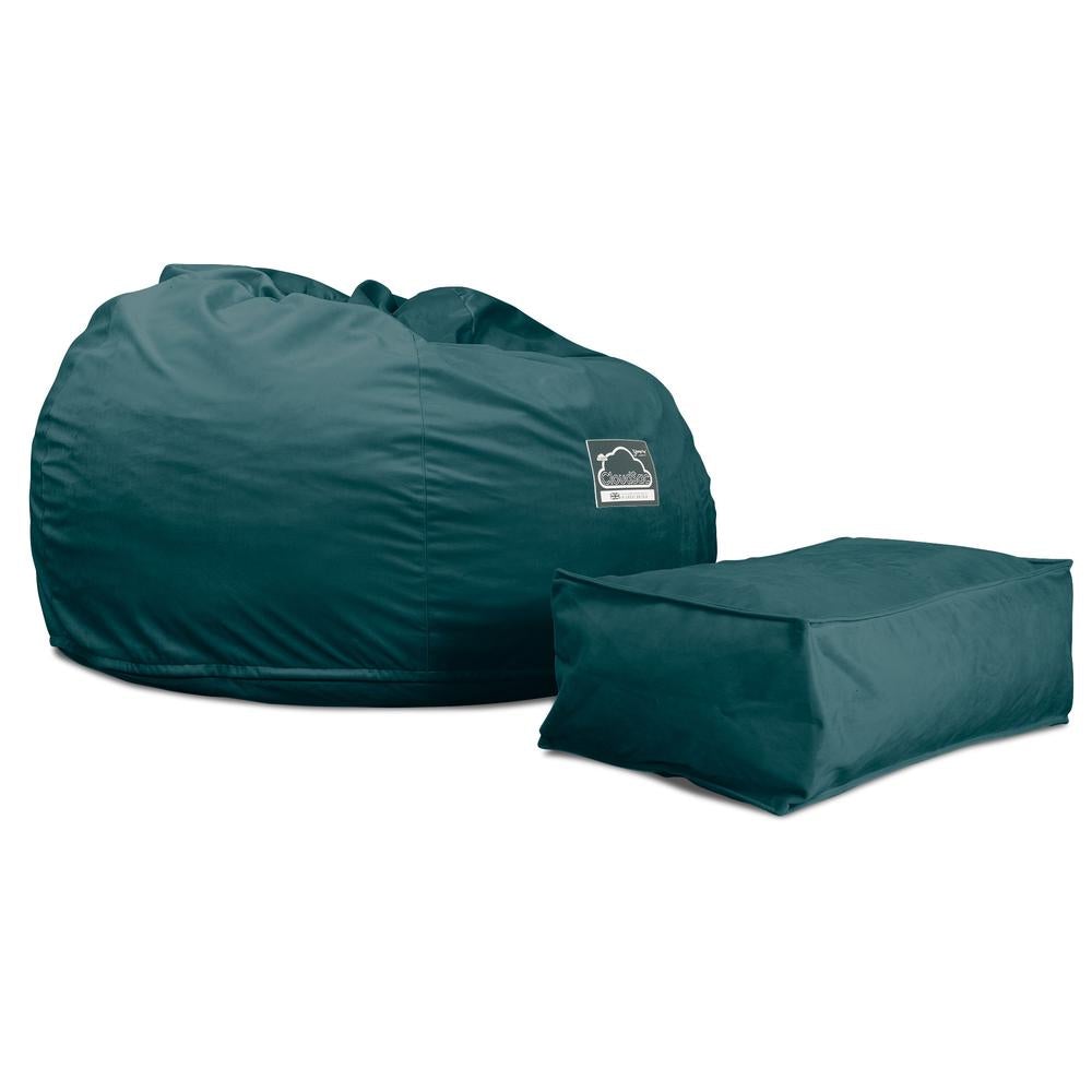Lounge Pug, CloudSac 510 XL, XL Memory-Schaum Sitzsack, Samt Türkis