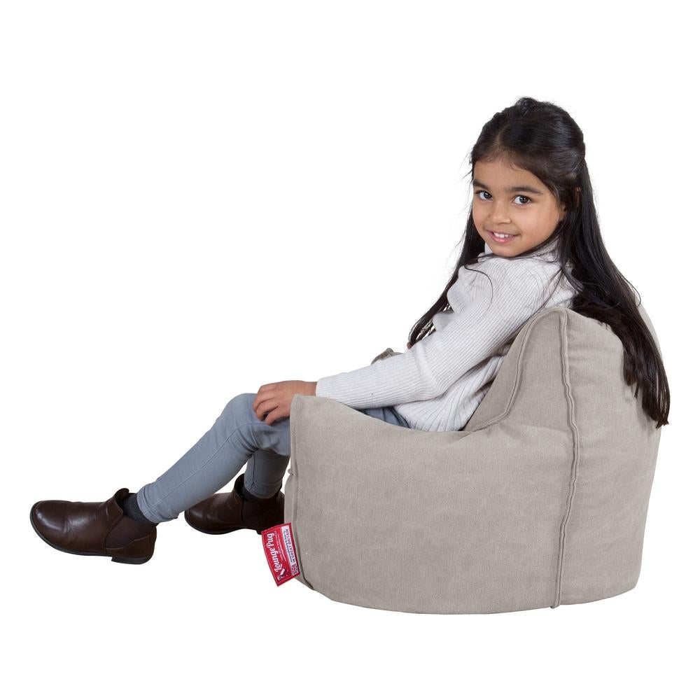 Klein Kindersessel Sitzsack 1-3 jahren - Stonewashed-stoff Pewter 01