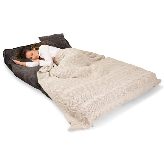 Lounge Pug, Avery, Futon Sofabett, Doppelte, Cord Schiefergrau