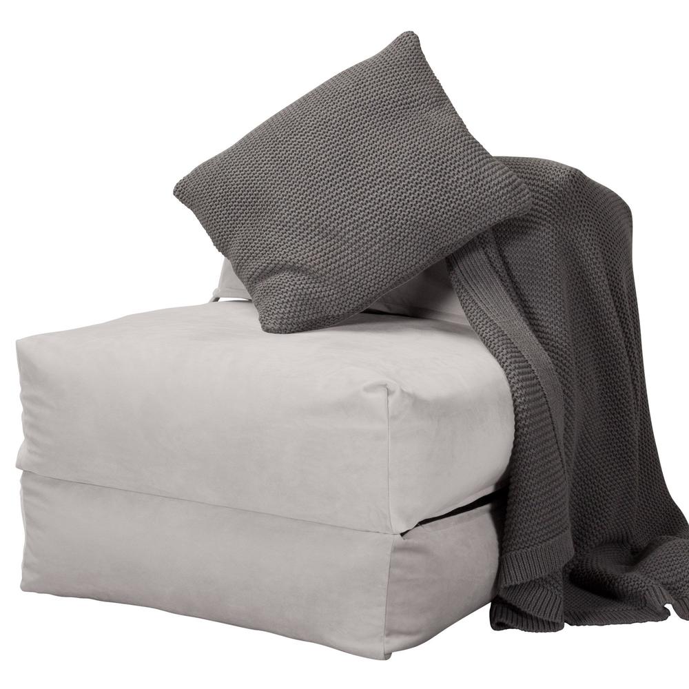 Lounge Pug, Avery, Futon Sofabett, Einzelne, Samt Silber