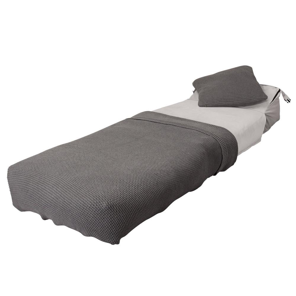 Lounge Pug, Avery, Futon Sofabett, Einzelne, Samt Silber