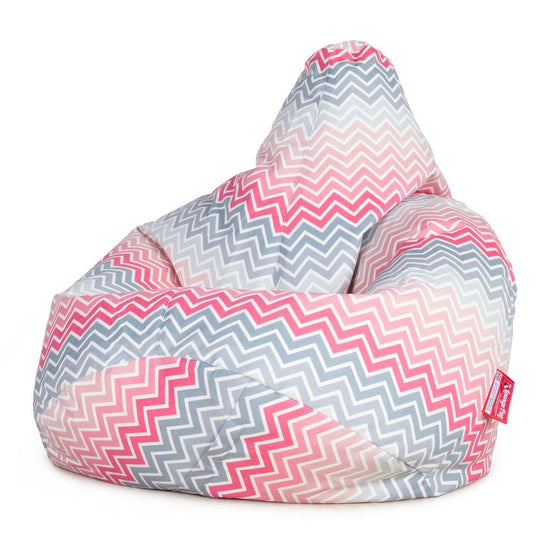 LOUNGE PUG - Gaming Sitzsack Sessel - Geometrische Druck Chevron Pink