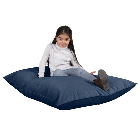 LOUNGE PUG, Sitzsack Kinder XL, Samt Marineblau