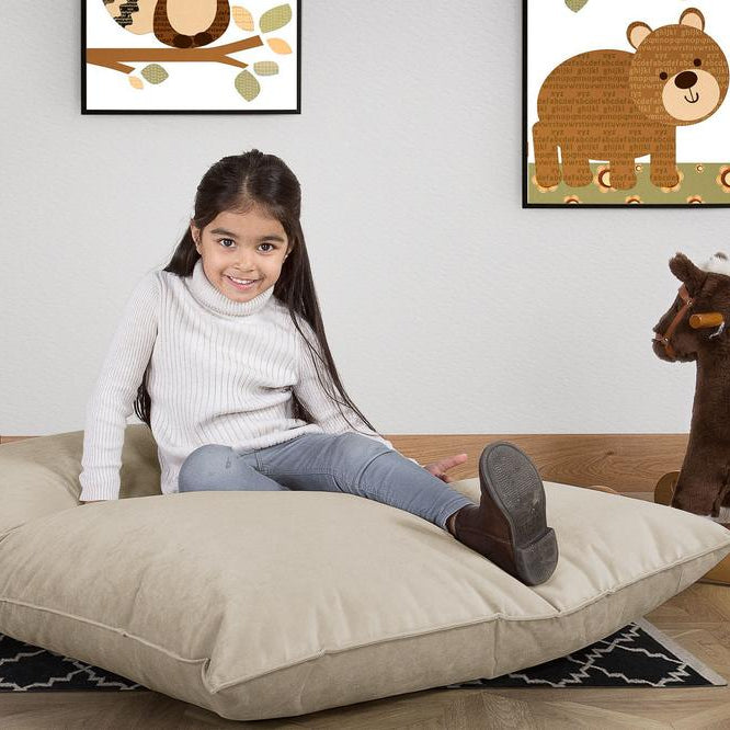 LOUNGE PUG, Sitzsack Kinder XL, Samt Nerzfarben