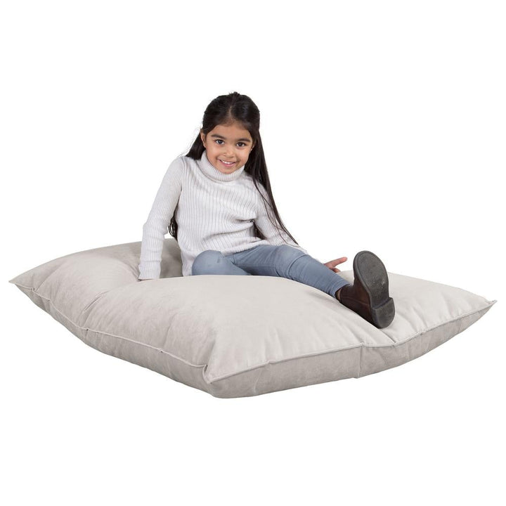 LOUNGE PUG, Sitzsack Kinder XL, Samt Silber