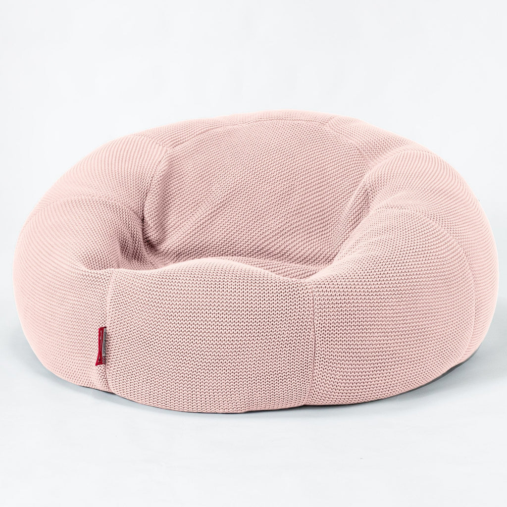 LOUNGE PUG - Sitzsack Sofa - Relaxsessel - Ellos Gestrickter Baby Pink