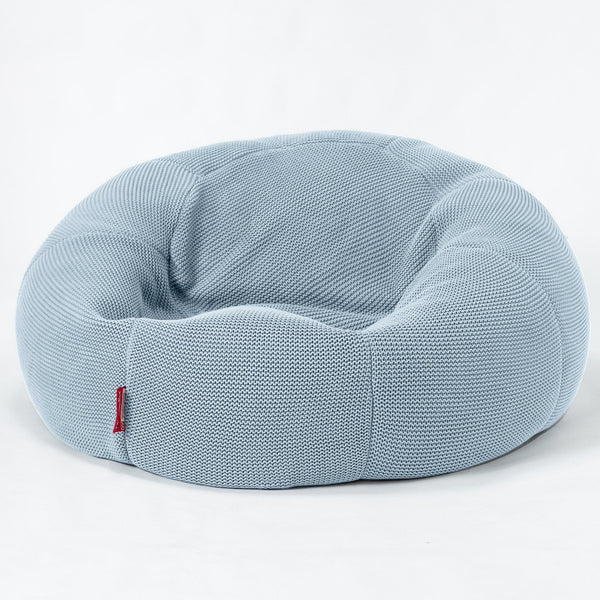 LOUNGE PUG - Sitzsack Sofa - Relaxsessel - Ellos Gestrickter Misty Blau
