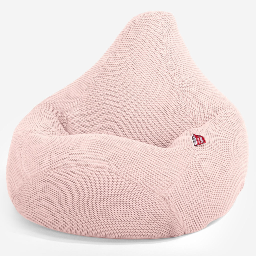 LOUNGE PUG - Gaming Sitzsack Sessel - Ellos Gestrickter Baby Pink