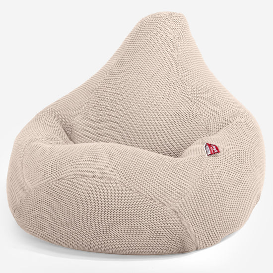 LOUNGE PUG - Gaming Sitzsack Sessel - Ellos Gestrickter Creme