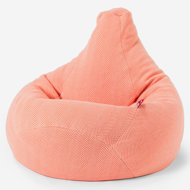 LOUNGE PUG - Gaming Sitzsack Sessel - Fischgrätenmuster Koralle