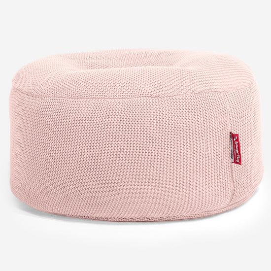 LOUNGE PUG - Sitzhocker Pouf - Sitzpouf - Ellos Gestrickter Baby Pink