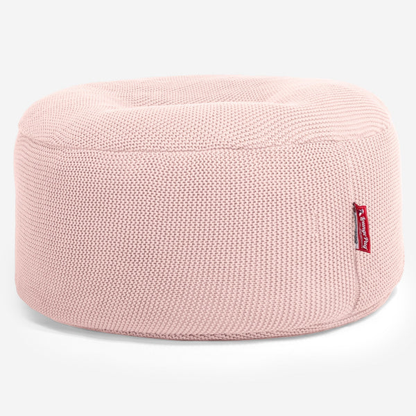 LOUNGE PUG - Sitzhocker Pouf - Sitzpouf - Ellos Gestrickter Baby Pink