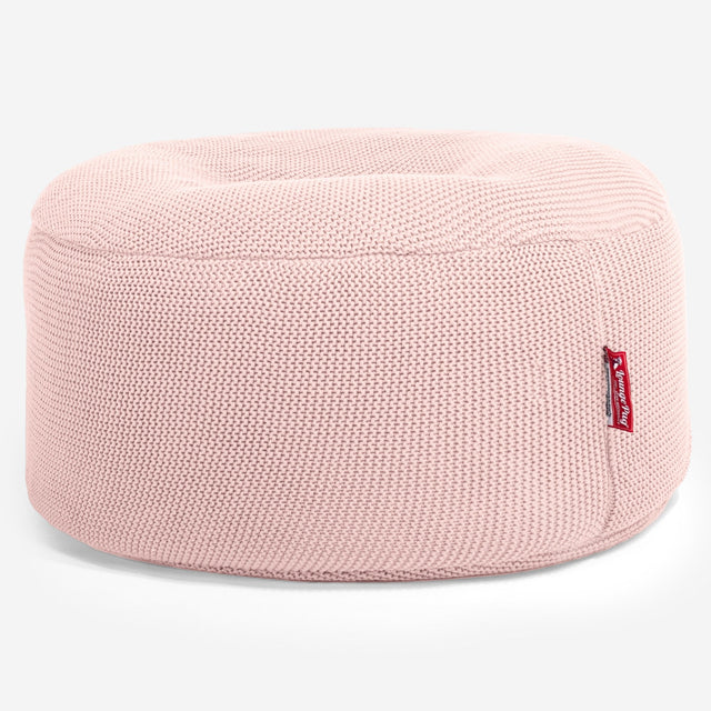 LOUNGE PUG - Sitzhocker Pouf - Sitzpouf - Ellos Gestrickter Baby Pink